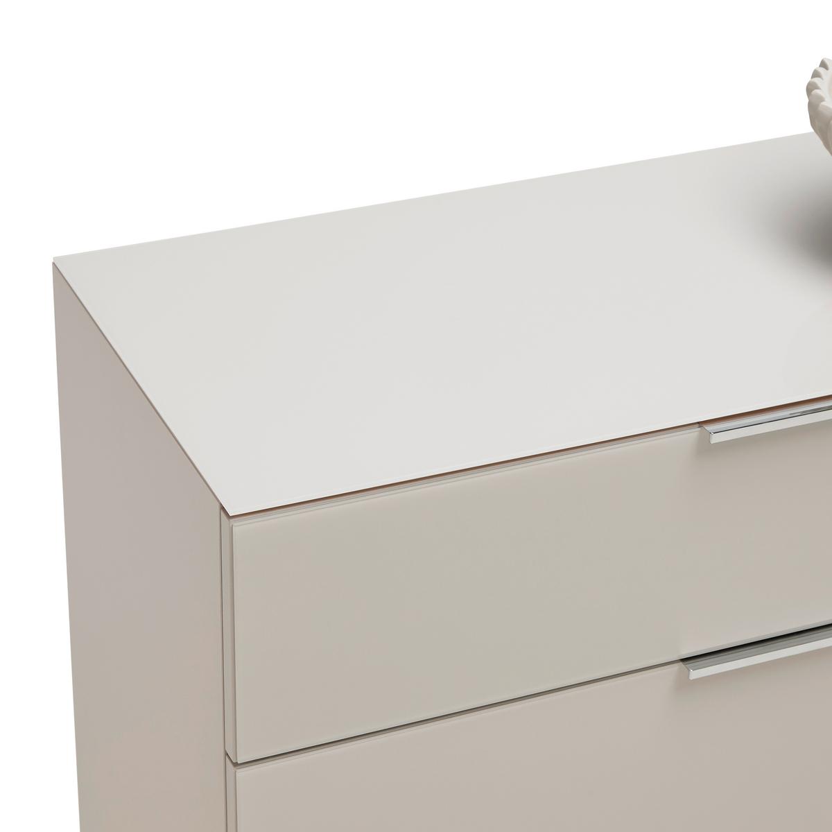 Kommode Siena Kaschmir - Chromfarben/Kaschmir, Modern, Glas/Holzwerkstoff (90/99/40cm) - Mömax