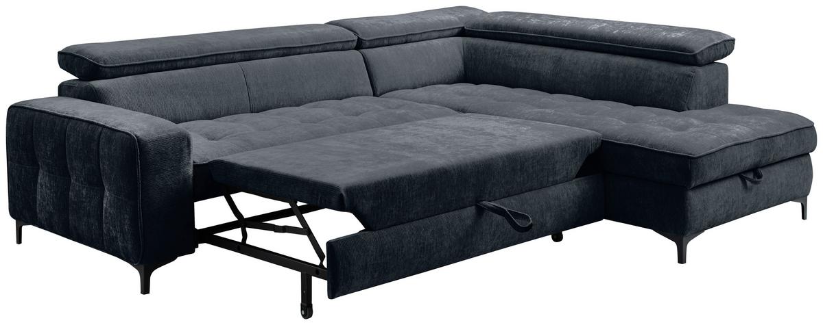 Kutna Garnitura Talia - crna/antracit, Basics, tekstil/metal (251/70-90/203cm) - Modern Living