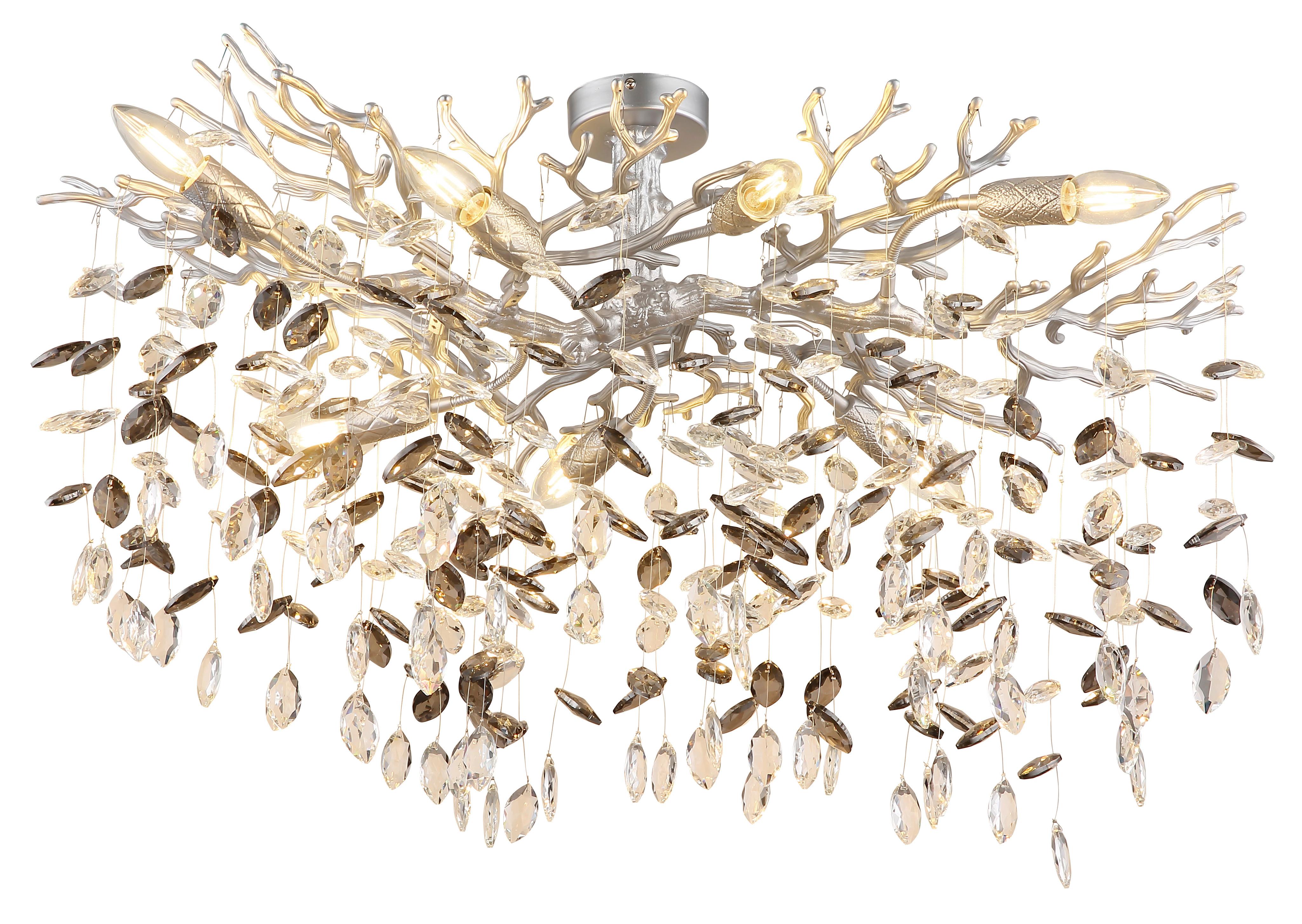 LAMPA SUFITOWA 64138D1S QUEENA - kolor srebrny/przejrzysty, Konventionell, metal/szkło (85/50/50cm) - Globo