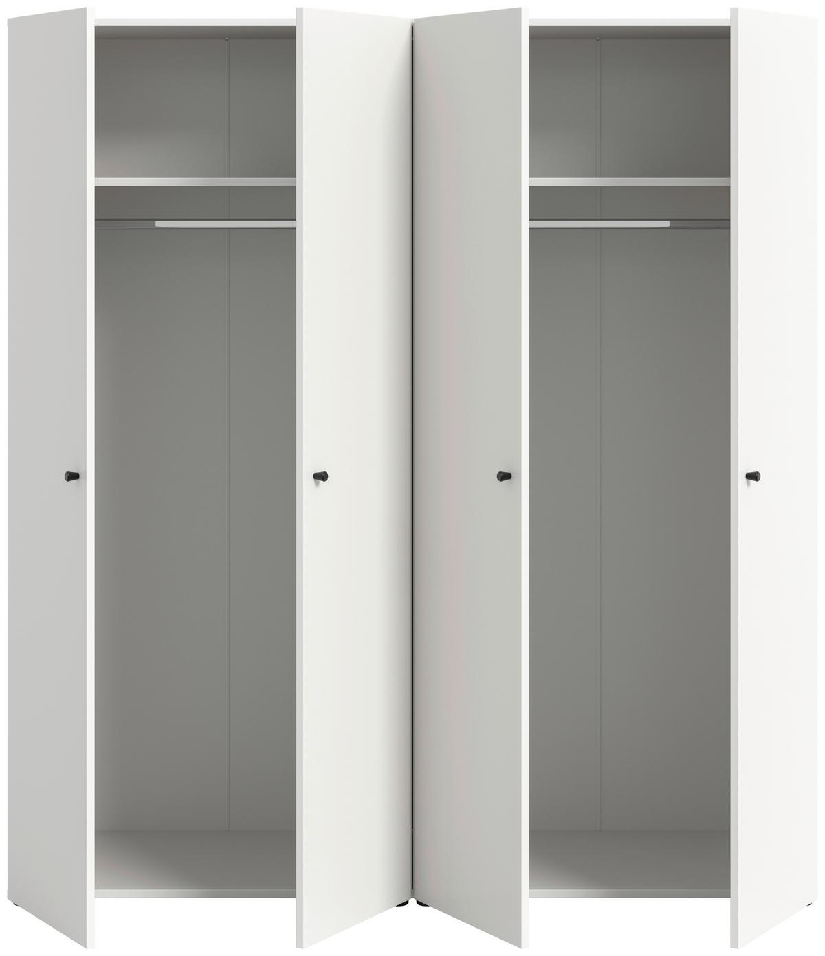 Drehtürenschrank DARWIN ca.160x176x51cm Weiß - Schwarz/Weiß, MODERN, Holzwerkstoff/Kunststoff (160/176/51cm) - MID.YOU