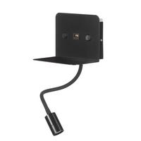 LED-Wandleuchte Schwarz max. 5 Watt - Schwarz, Basics, Metall (16/13/46cm)