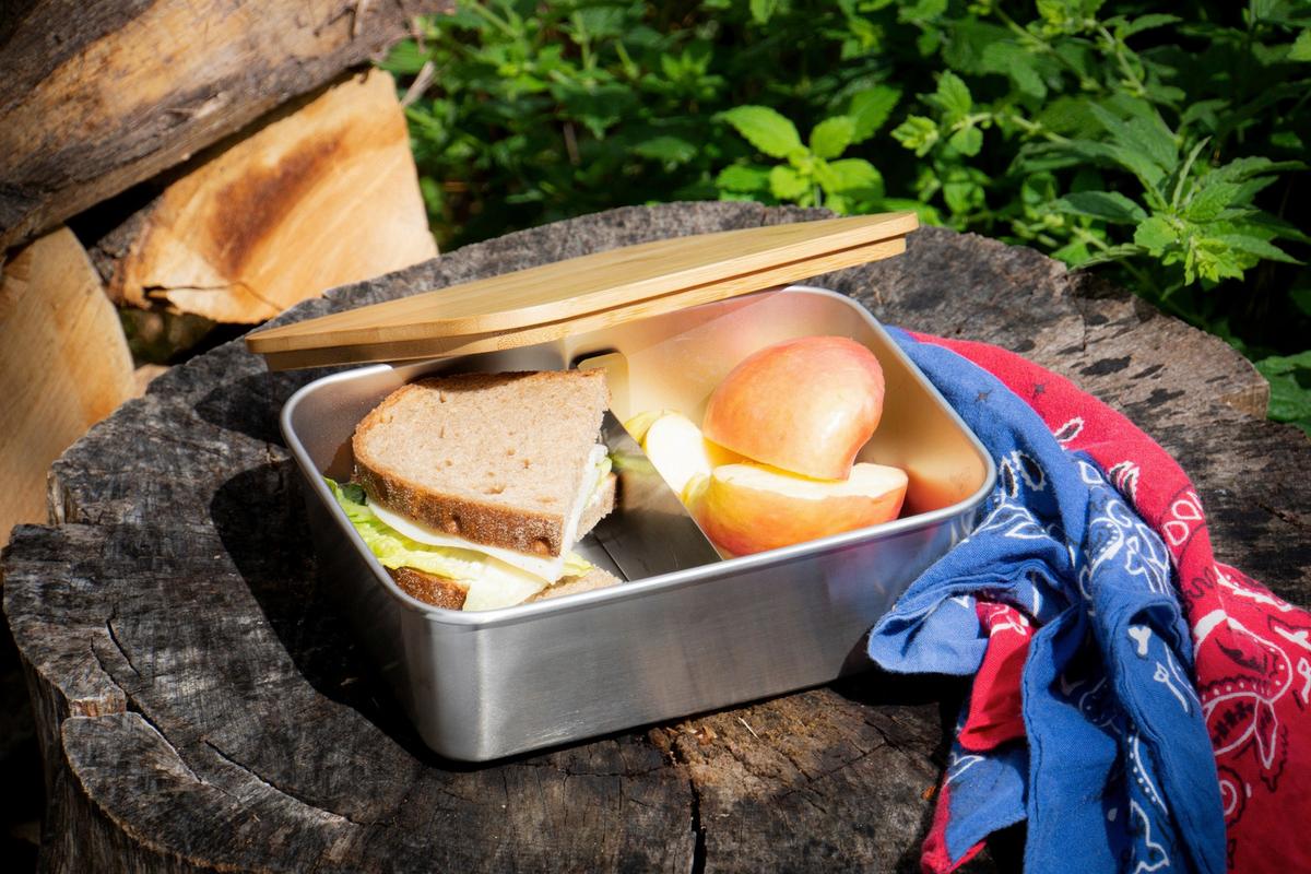 Lunchbox Ew-Lb-1720 - ezüstszínű, Basics, fa/fém (20/15/7,5cm) - Echtwerk