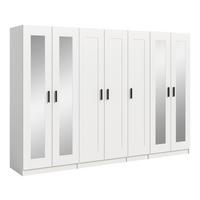 Drehtürenschrank Visby Weiß - Schwarz/Weiß, ROMANTIK / LANDHAUS, Holzwerkstoff/Kunststoff (280/194/56cm) - Livetastic