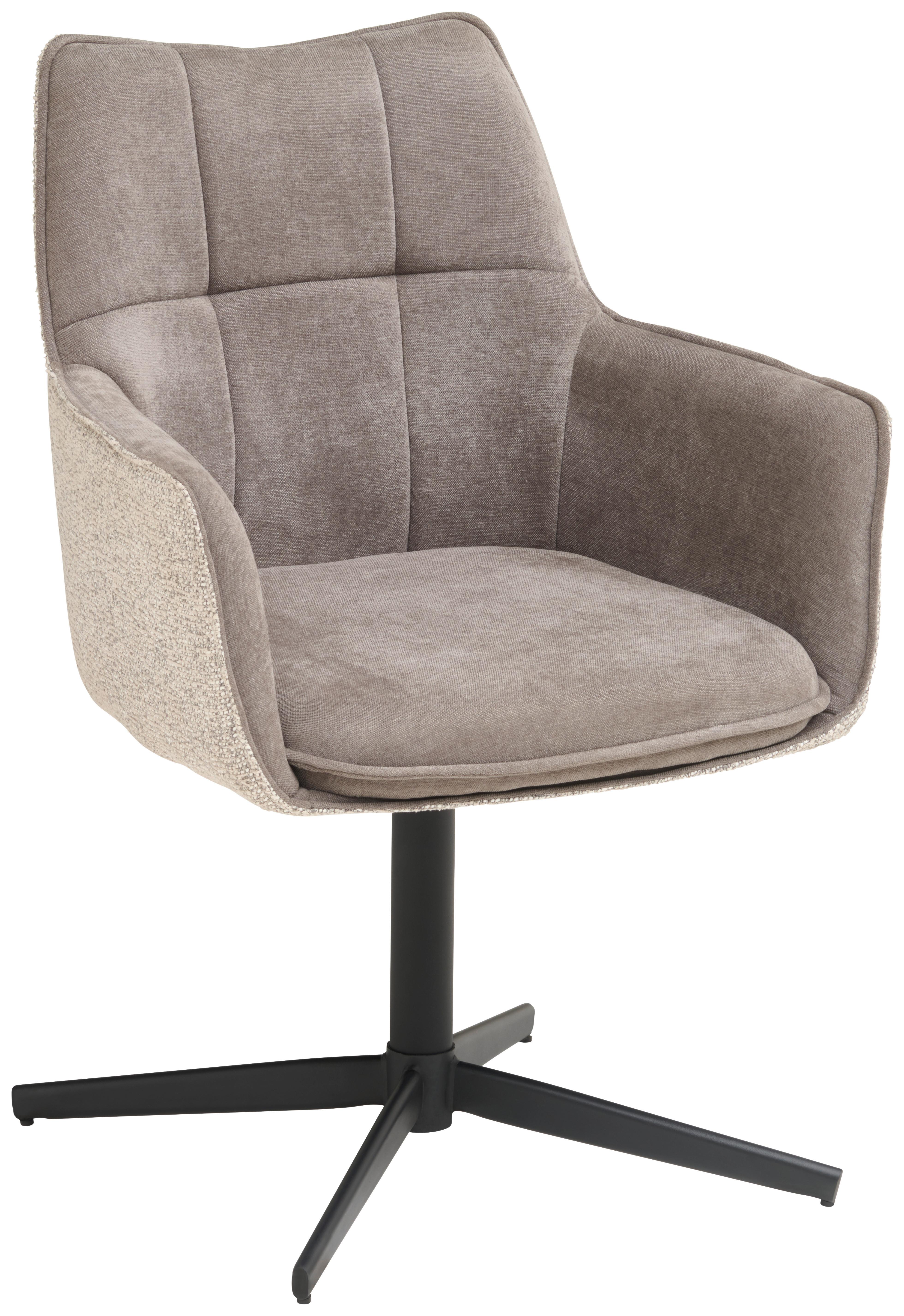 KRZESŁO Z PODŁOKIETNIKAMI KEREM - antracytowy/czarny, Konventionell, metal/tkanina (62/85/62cm) - MID.YOU