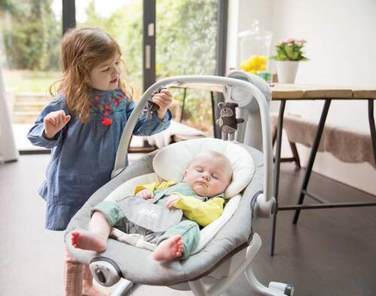 BUJAK W1306ABLGN000 SERINA 2 IN 1 - kolor srebrny/biały, Basics, metal/tkanina (72,5/81,5/91,5cm) - Joie