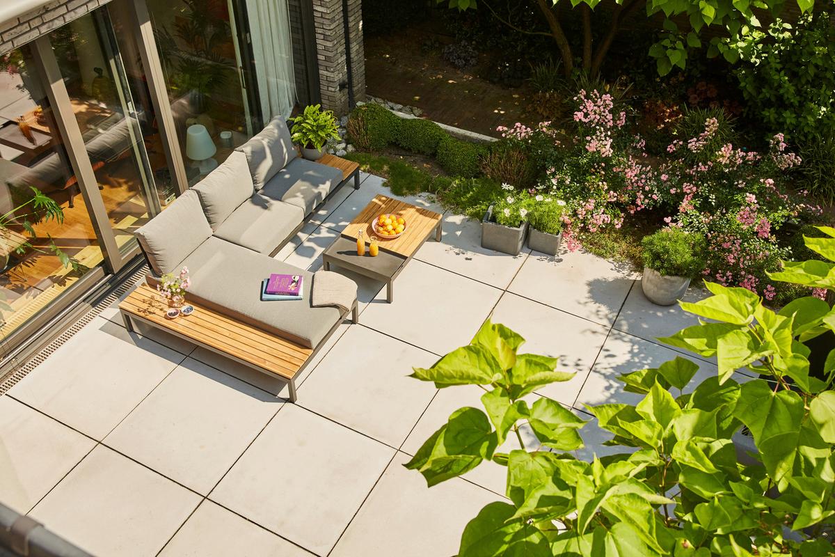 Modul-Loungegarnitur 3-tlg. Grau Teakholz - Anthrazit/Grau, KONVENTIONELL, Holz/Textil (172/84/102cm) - Siena Garden