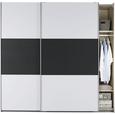 Schwebetürenschrank Schwarz/Weiß - Schwarz/Weiß, Holzwerkstoff (218/210/59cm) - Modern Living