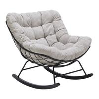 Schaukelsessel Creme/schwarz Ca. 96x88x103cm - Creme/Schwarz, Modern, Holz/Textil (96/88/103cm) - Mömax