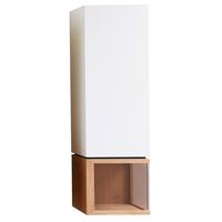 WITRYNA WISZĄCA TIKKAMO - biały/dębowy, Design, materiał drewnopochodny/drewno (36/120/38cm) - Stylife