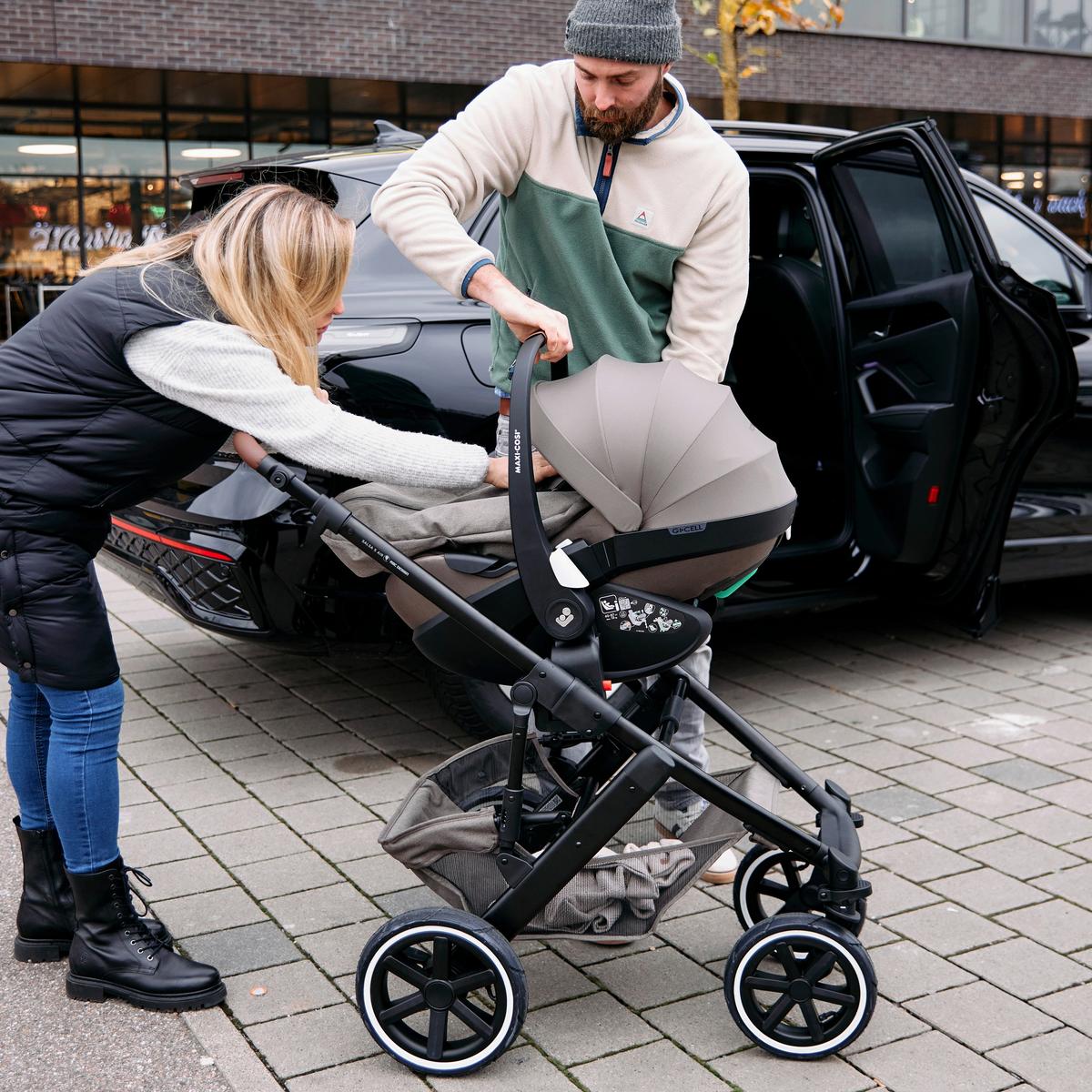 WÓZEK DZIECIĘCY - ZESTAW SALSA 5 AIR MAXI COSI - czarny/biały, Basics, metal/tkanina (95,5/63/118cm) - ABC Design