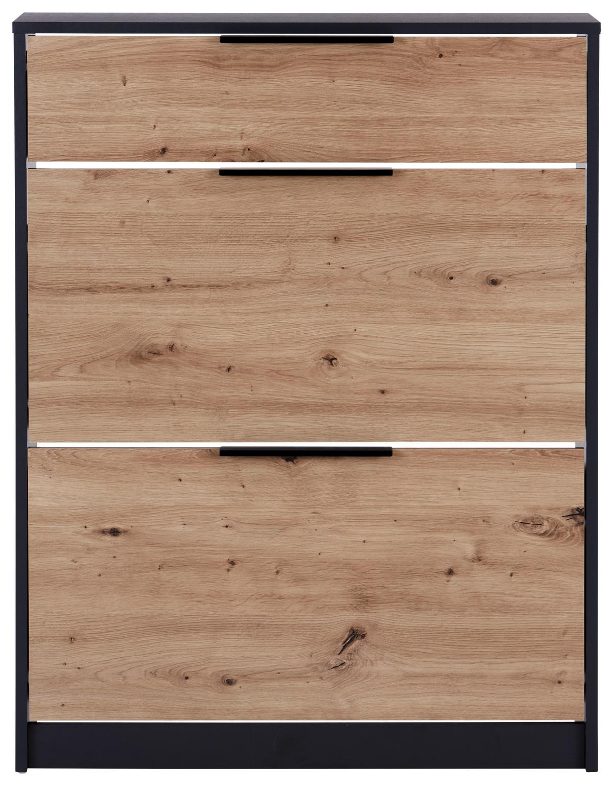Omara Z Loputami Za Čevlje Anna 02, Antracit, Hrast - črna/barve hrasta, Moderno, kovina/leseni material (79/103,4/25cm) - Mömax