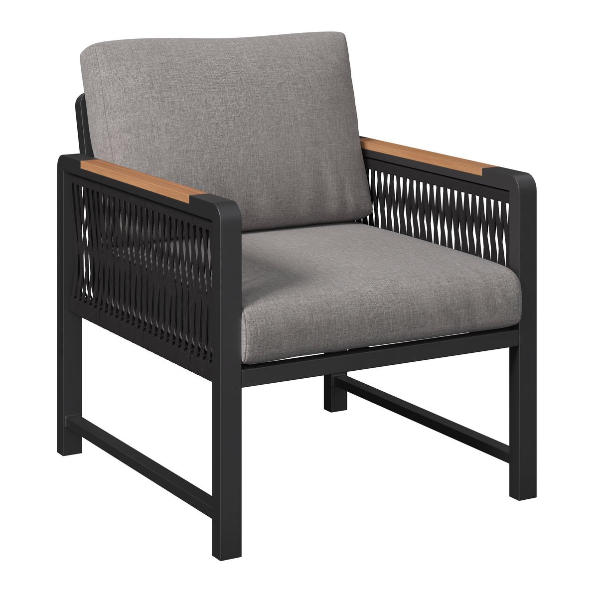 Loungegarnitur Washington Grau/Naturfarben, 4-teilig - Anthrazit/Naturfarben, MODERN, Kunststoff/Textil (192/73/192cm) - Mömax