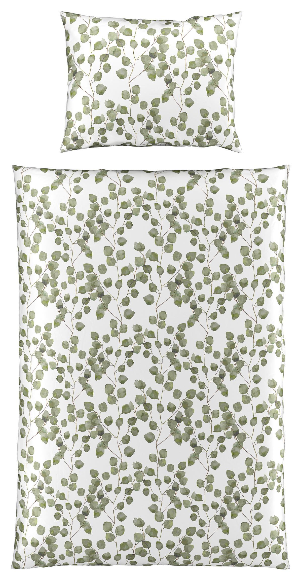 Bettwäsche Bio-Sophia Design Grün/Weiß ca. 140x200cm - Weiß/Grün, Natur, Textil (140/200cm) - ecoTree