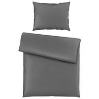 Bettwäsche Bio Eva Uni ca. 160x210cm - Anthrazit, Modern, Textil (160/210cm) - ecoTree
