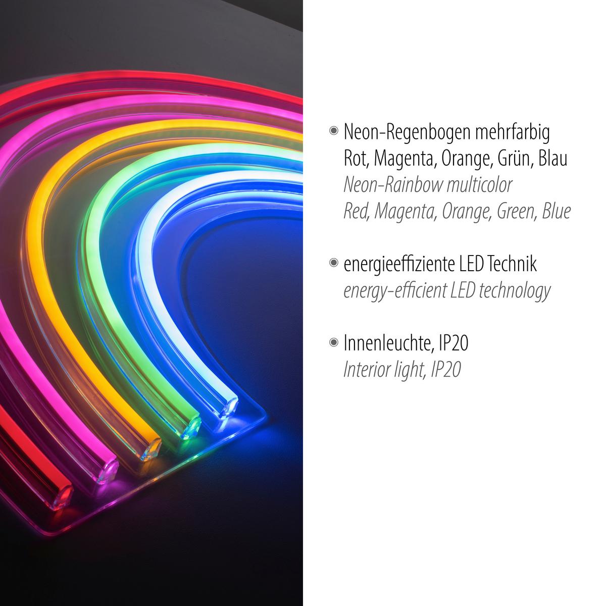 DEKORACJA ŚWIETLNA LED 85024-70  NEON-RAINBOW - Basics, tworzywo sztuczne (63/1,5/32cm) - Just Light