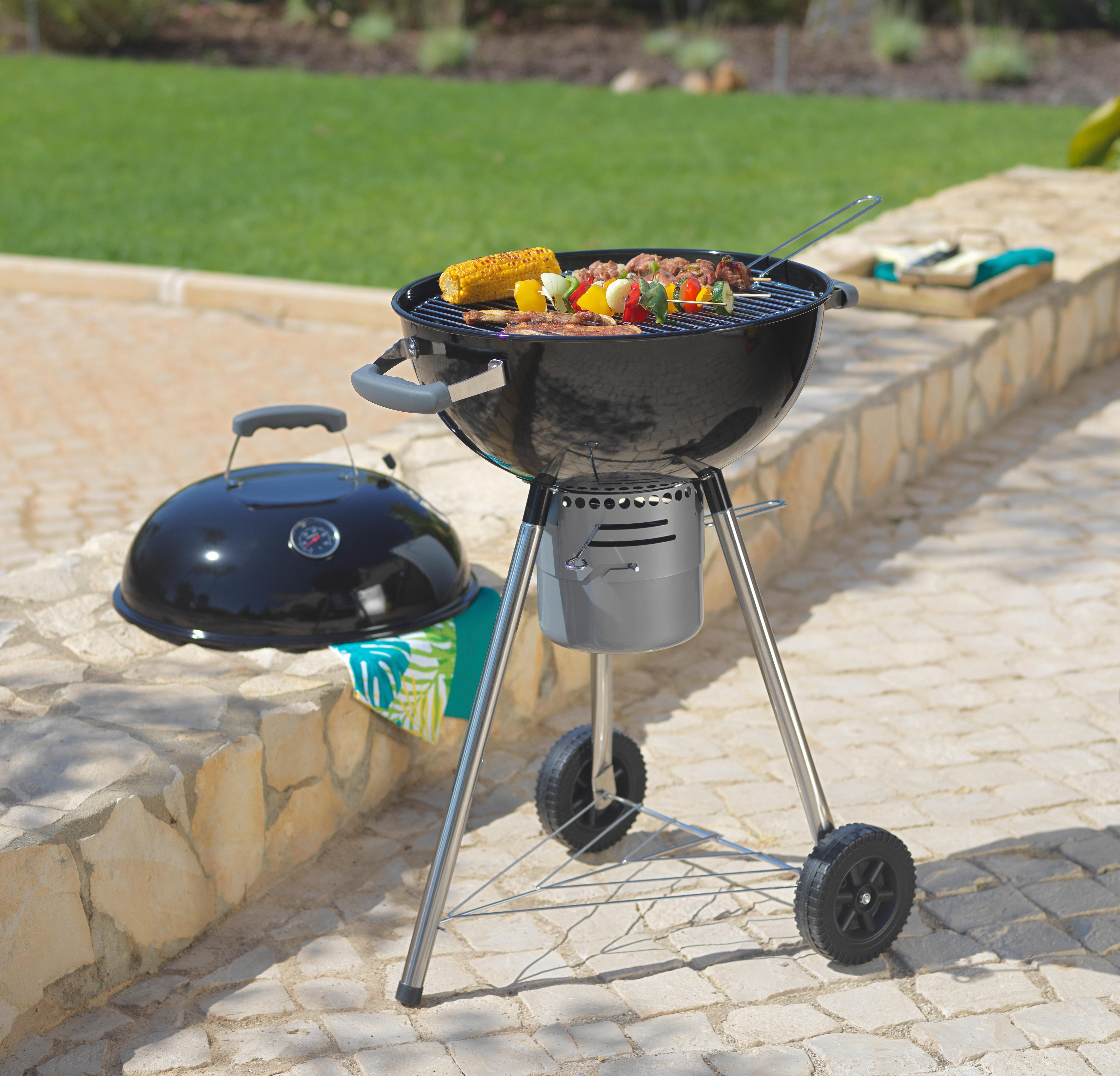 Gömbgrill Grillmax - fekete/ezüstszínű, műanyag/fém (71,5/124/58cm) - Modern Living