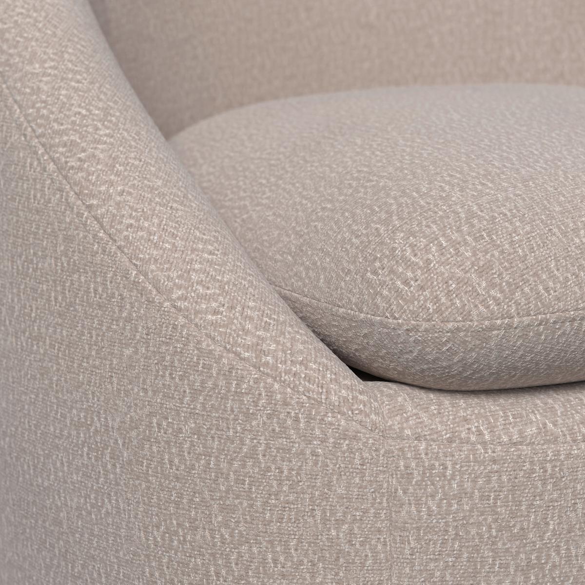 Sessel Dora Chenille Creme - Creme/Schwarz, MODERN, Holz/Textil (77/74/73cm)