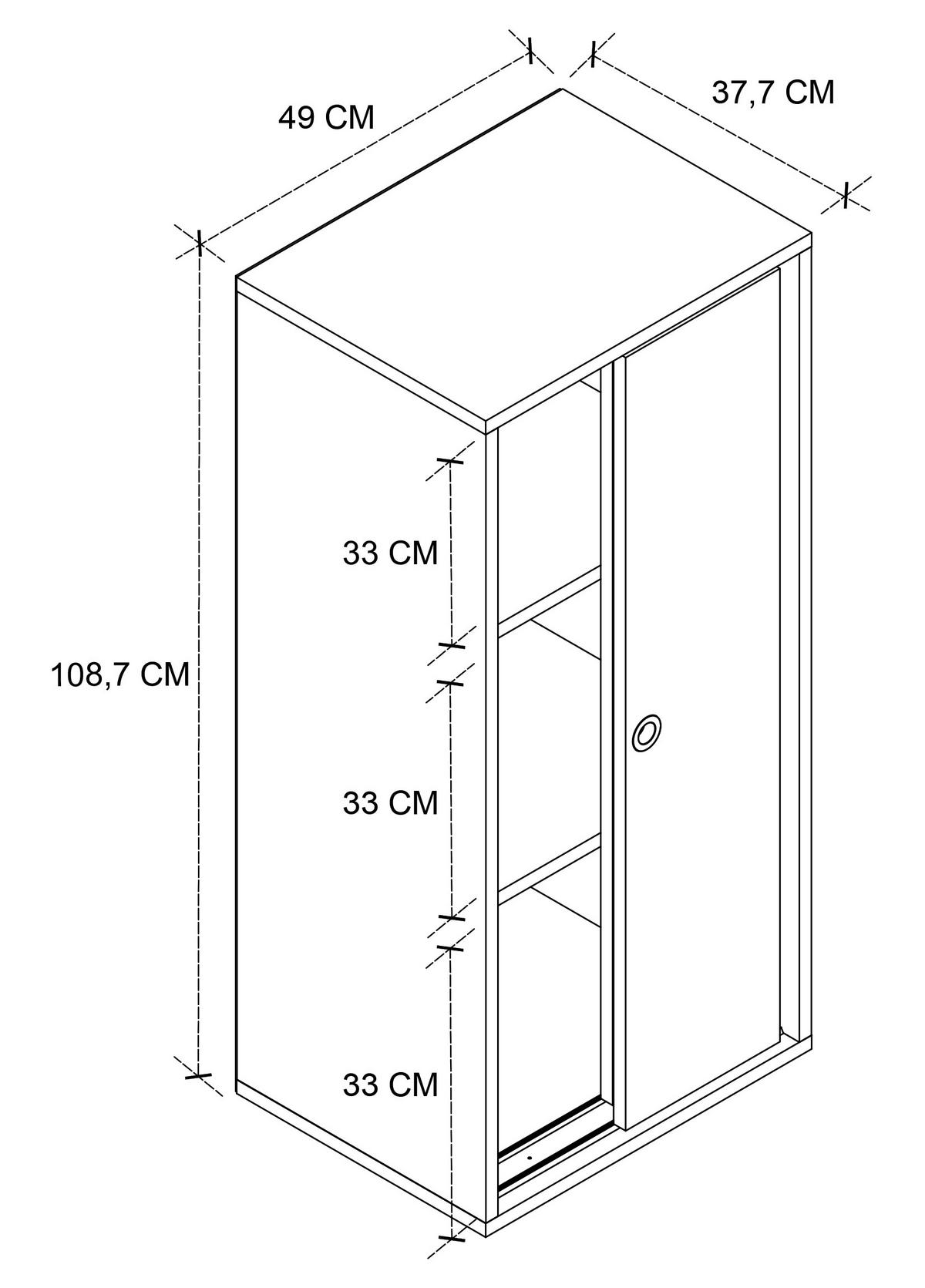 Arhivska Omara Ulas, Bela - bela, Design, leseni material (49/109/38cm) - MID.YOU