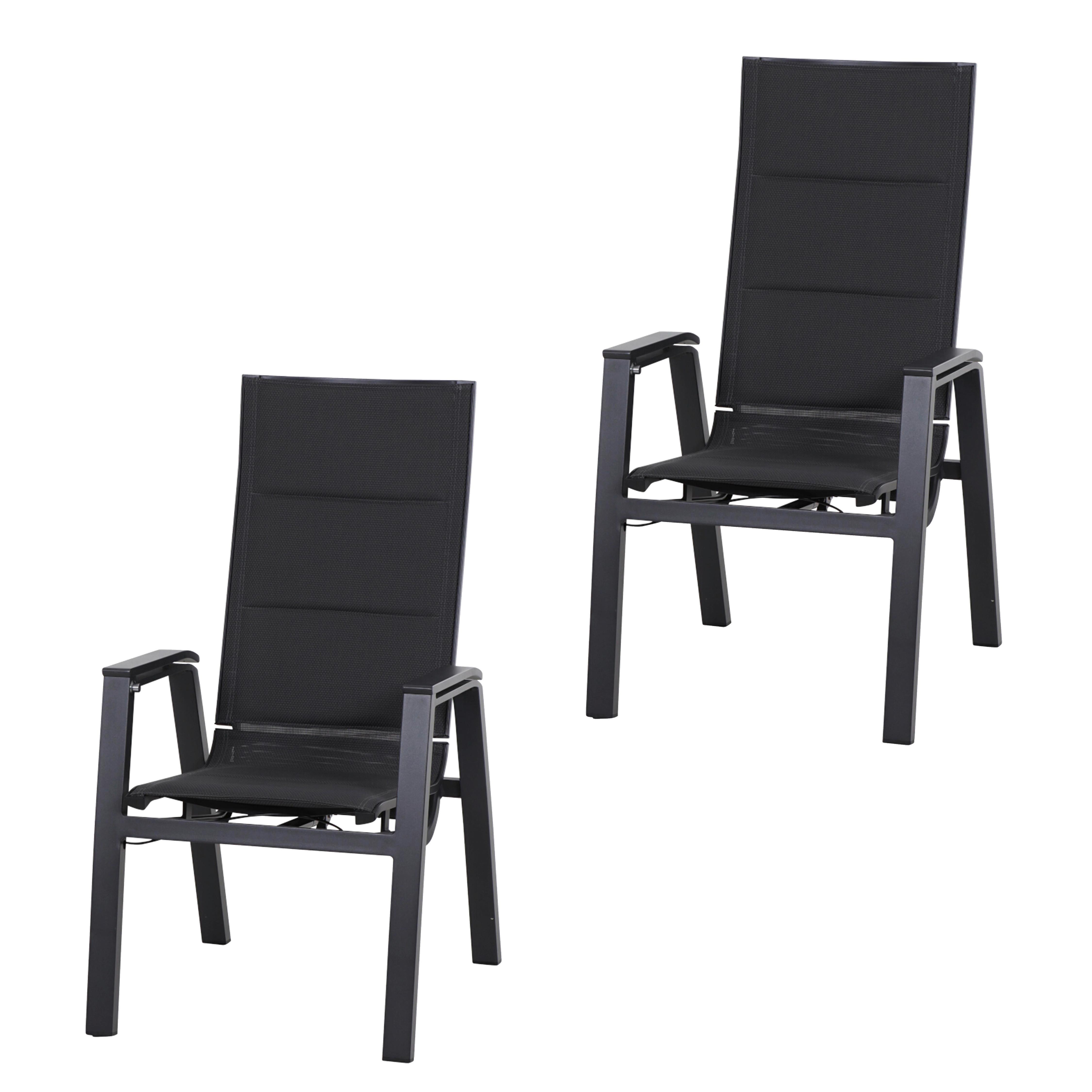 Garten-Relaxsessel-Set Milano 2-tlg. Anthrazit - Anthrazit, Basics, Kunststoff/Metall (73/110/59cm) - Siena Garden