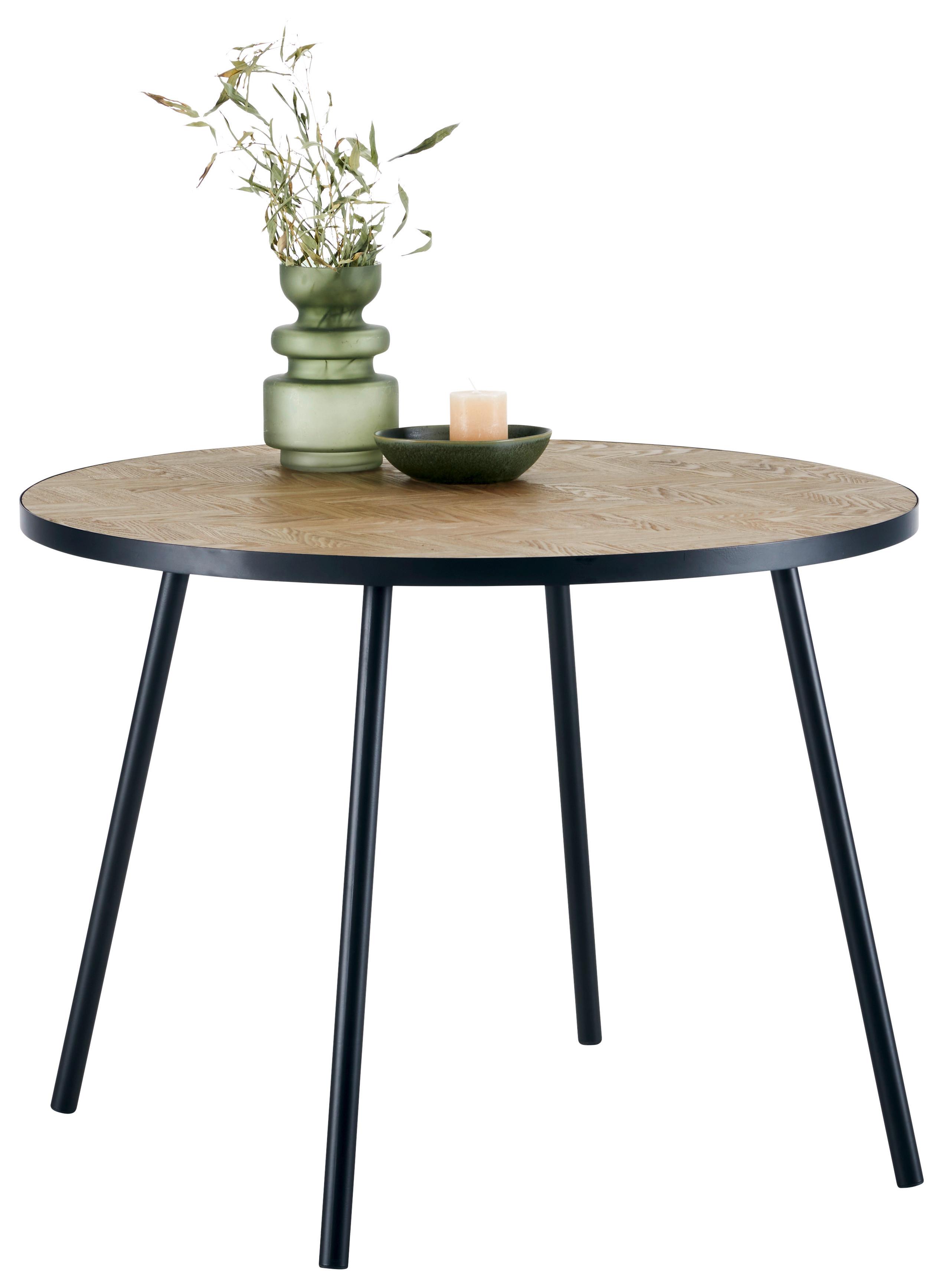 Esstisch Brandon Naturfarben ca. 100x100x75cm - Schwarz/Naturfarben, MODERN, Holz/Holzwerkstoff (100/75cm) - Mömax