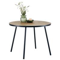 Esstisch Brandon Naturfarben ca. 100x100x75cm - Schwarz/Naturfarben, MODERN, Holz/Holzwerkstoff (100/75cm) - Mömax