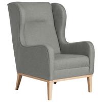 OHRENSESSEL ANGELO - Hellgrau/Naturfarben, KONVENTIONELL, Holz/Textil (66/104/78cm) - Max Winzer