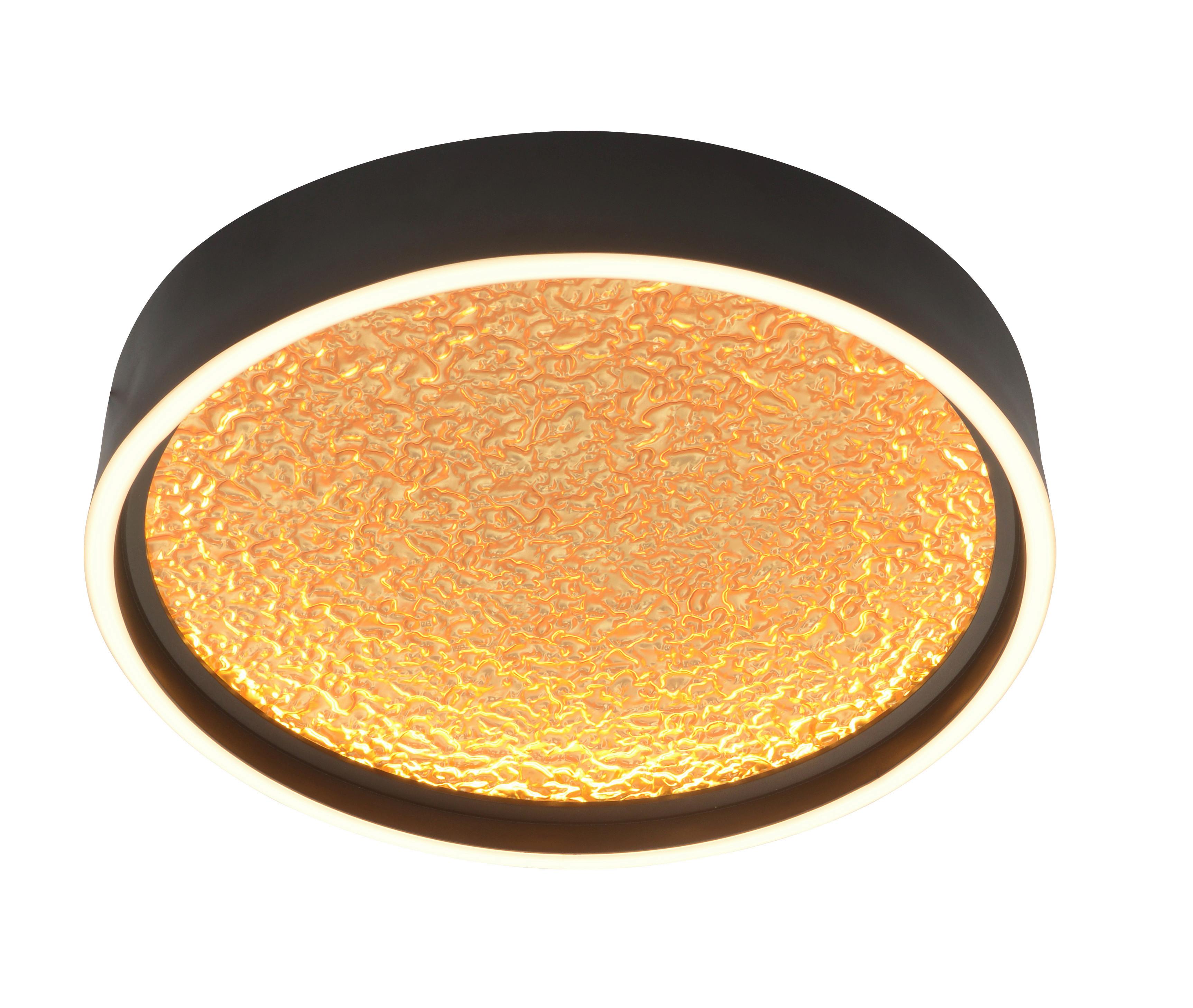 LAMPA SUFITOWA LED 9069-102M BORMES - czarny/kolor złoty, Design, tworzywo sztuczne/metal (40/40/6,5cm)