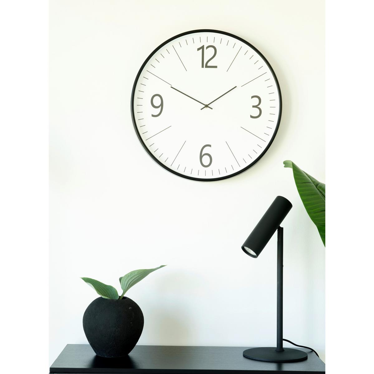 Wanduhr Biel Wall Clock Schwarz/Weiß - Schwarz/Weiß, Design, Glas/Kunststoff (51/51/5cm)