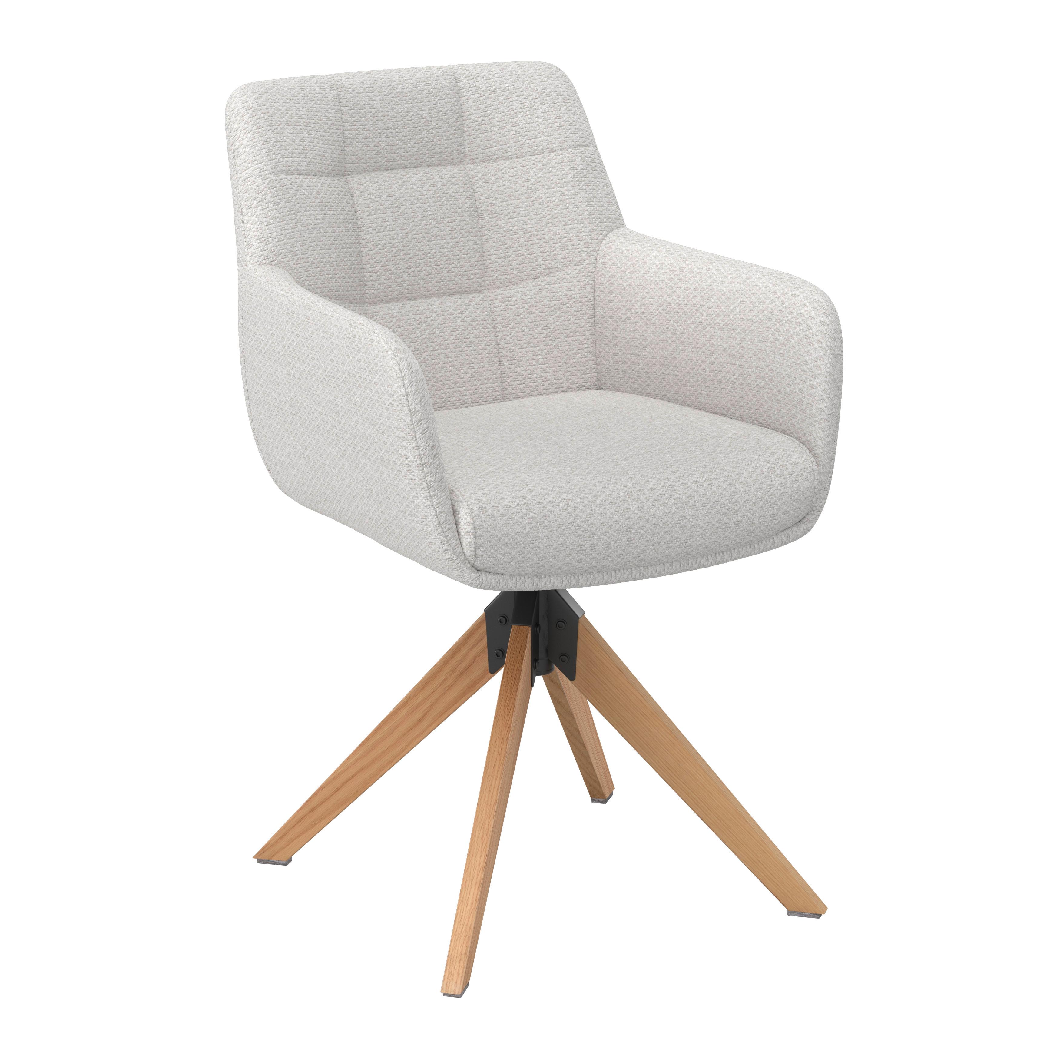 STOL MED ARMSTÖD MAILO - ljusgrå/naturfärgad, Modern, metall/trä (56/92/62cm) - Bessagi Home