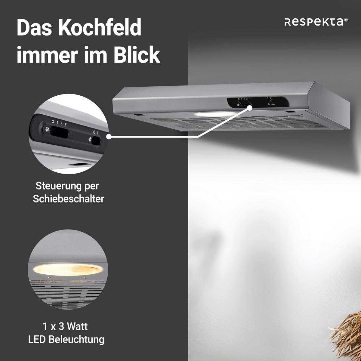 Dunstabzugshaube Suna ca. 50/7,6/47 cm Edelstahlfarben - Edelstahlfarben, Trend, Metall (50/7,6/47cm) - Respekta