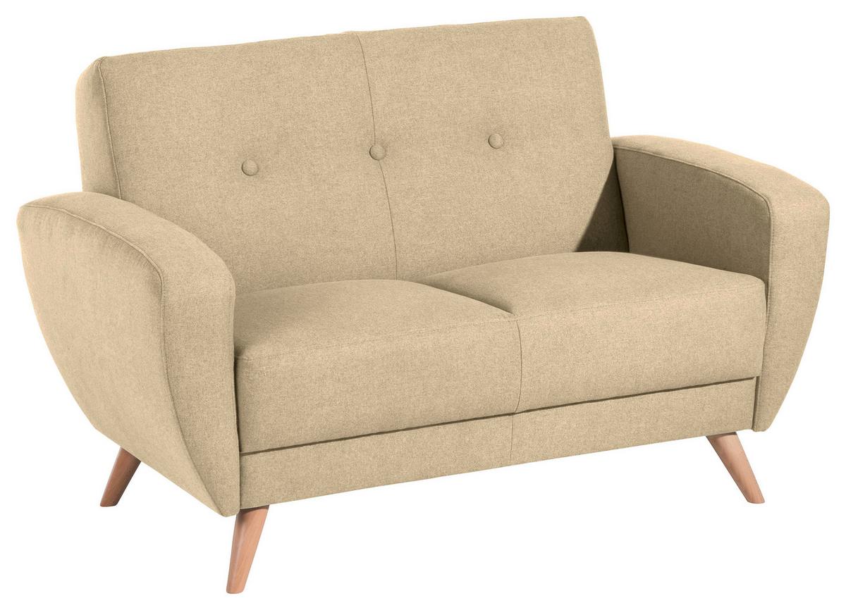 2-SITZER-SOFA JERRY - Beige/Naturfarben, Design, Holz/Textil (136/85/82cm) - Max Winzer