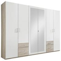 Ormar S Klasičnm Vratima Freiburg - bijela/srebrne boje, Design, staklo/drvni materijal (270/210/58cm) - Modern Living
