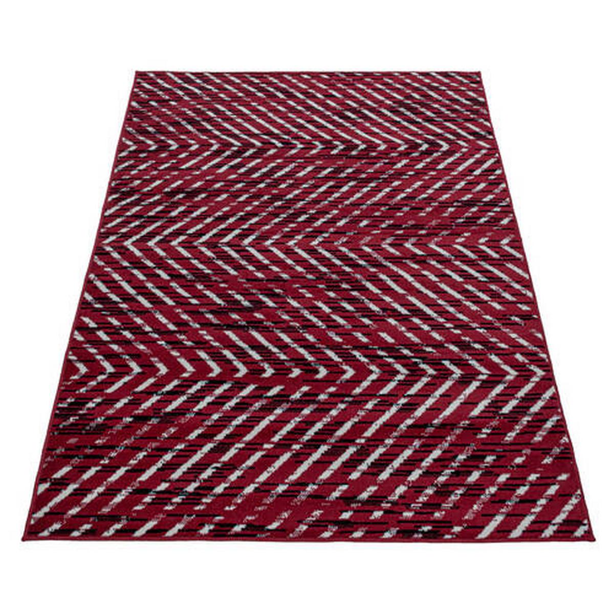 Webteppich Base Rot ca. 140x200cm - Rot, Design, Textil (140/200cm)