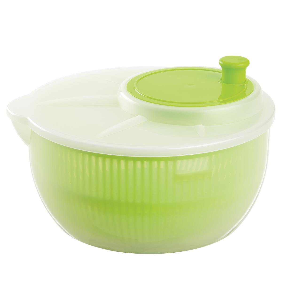 Salatschleuder SANDY - Weiss/Transparent, Kunststoff (25/15cm) - Mömax