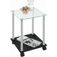 STOLIK BOCZNY SPEEDY - czarny/kolor chromowy, Design, tworzywo sztuczne/metal (34/34/45cm)