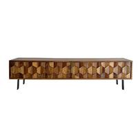 Nizka Omarica Sheesham, Pravi Les - črna/barve indijskega rožnega lesa, Natur, kovina/les (160/40/35cm) - Livetastic