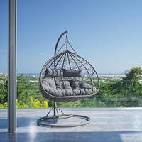 Hängesessel Enea Grau Metall/Kunststoff/Outdoorstoff - Grau, MODERN, Kunststoff/Textil (133/205/120cm) - Bessagi Garden