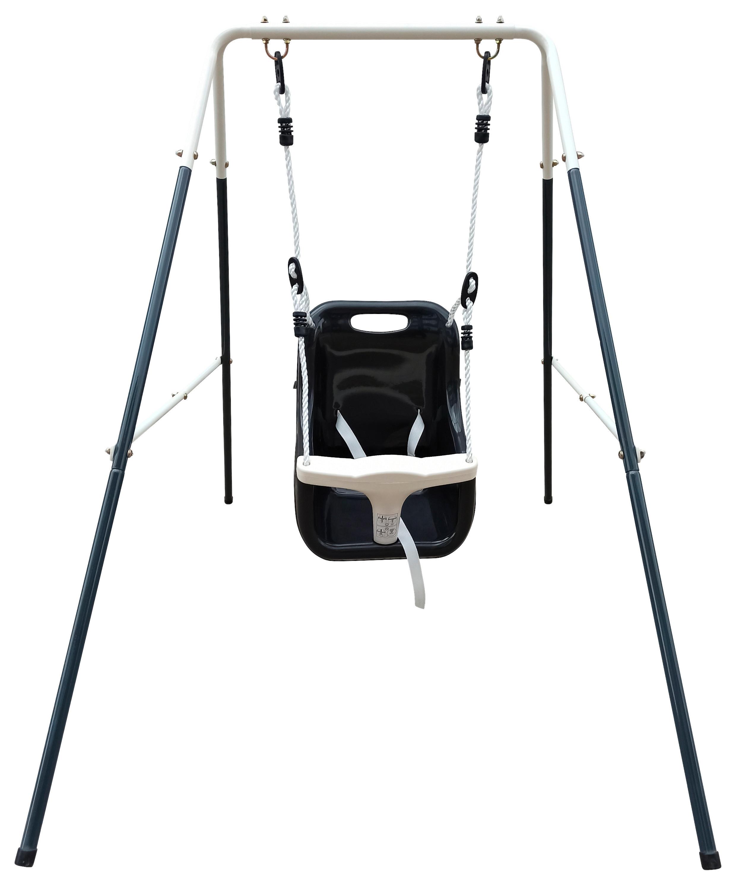Schaukel Anthrazit/Creme - Anthrazit/Creme, KONVENTIONELL, Kunststoff/Metall (94/118/146cm) - Ambia Garden