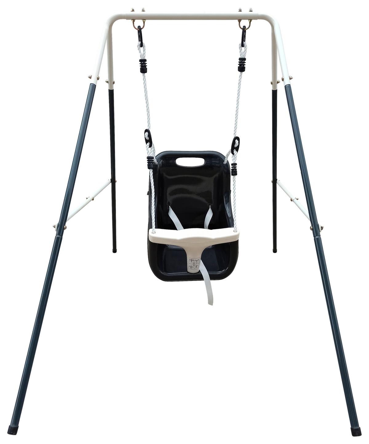 Schaukel Anthrazit/Creme - Anthrazit/Creme, KONVENTIONELL, Kunststoff/Metall (94/118/146cm) - Ambia Garden