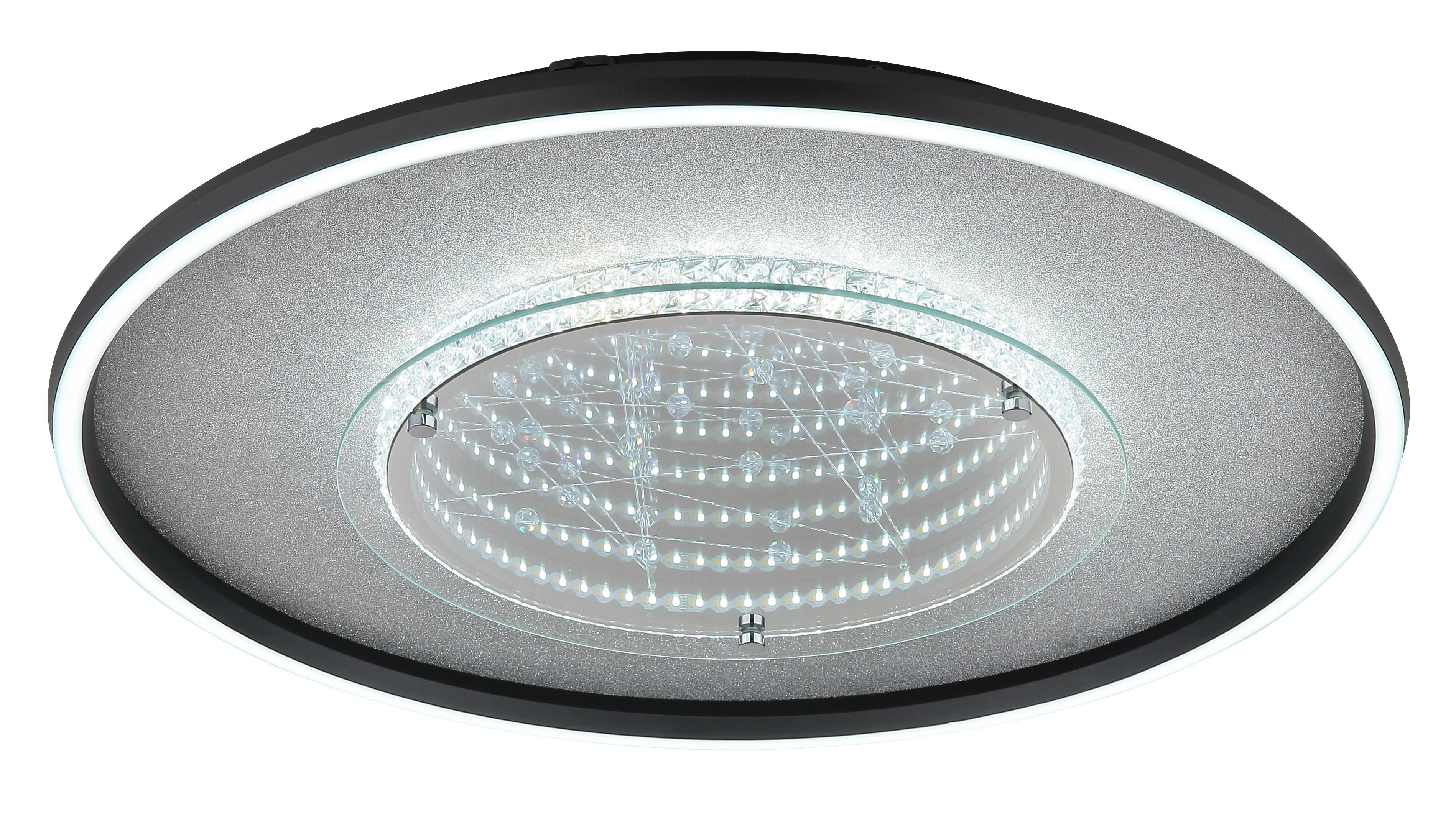LED Mennyezeti Lámpa 68288d3 Mirrora - fekete/ezüstszínű, Design, műanyag/üveg (51,5/6,8cm) - Globo