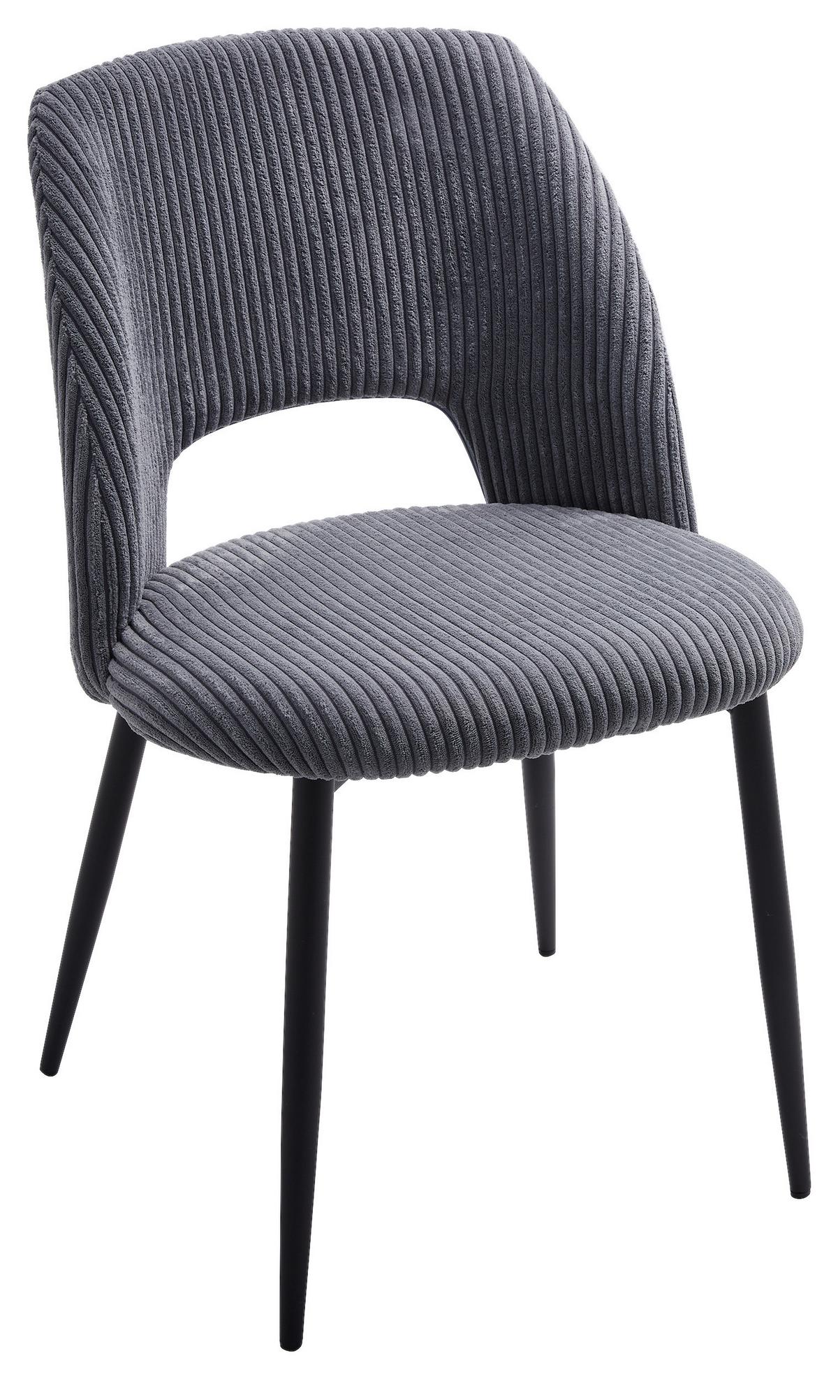 Stuhl Zoe Grau - Schwarz/Grau, LIFESTYLE, Textil/Metall (51/82/57cm) - Mömax