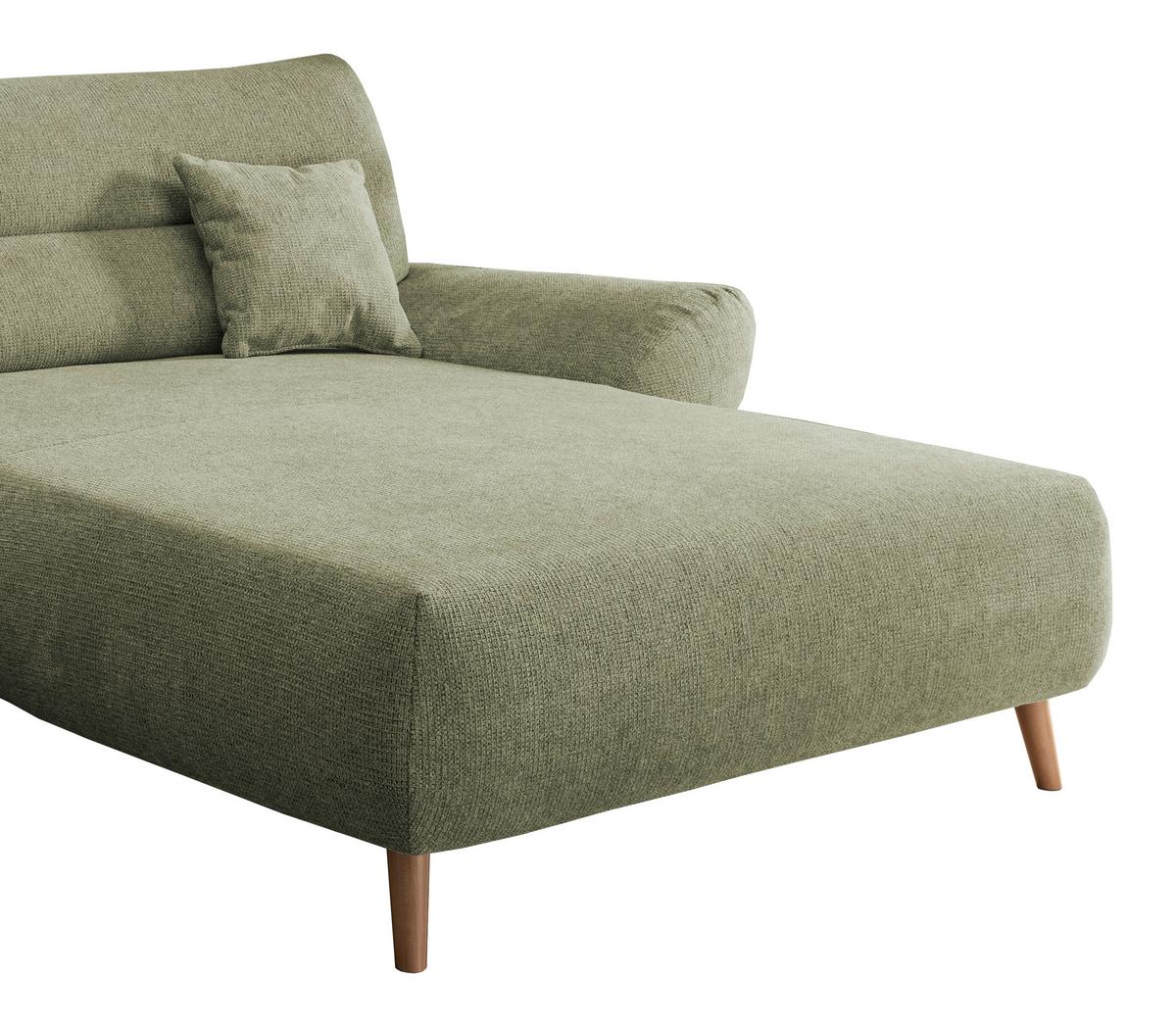 Wohnlandschaft Drago Grün Chenille - Wildeiche/Grün, MODERN, Holz/Textil (290/166cm) - MID.YOU