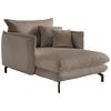 Relaxsessel Lava Graubraun Cord - Graubraun/Schwarz, MODERN, Textil/Metall (111/101/167cm) - Livetastic