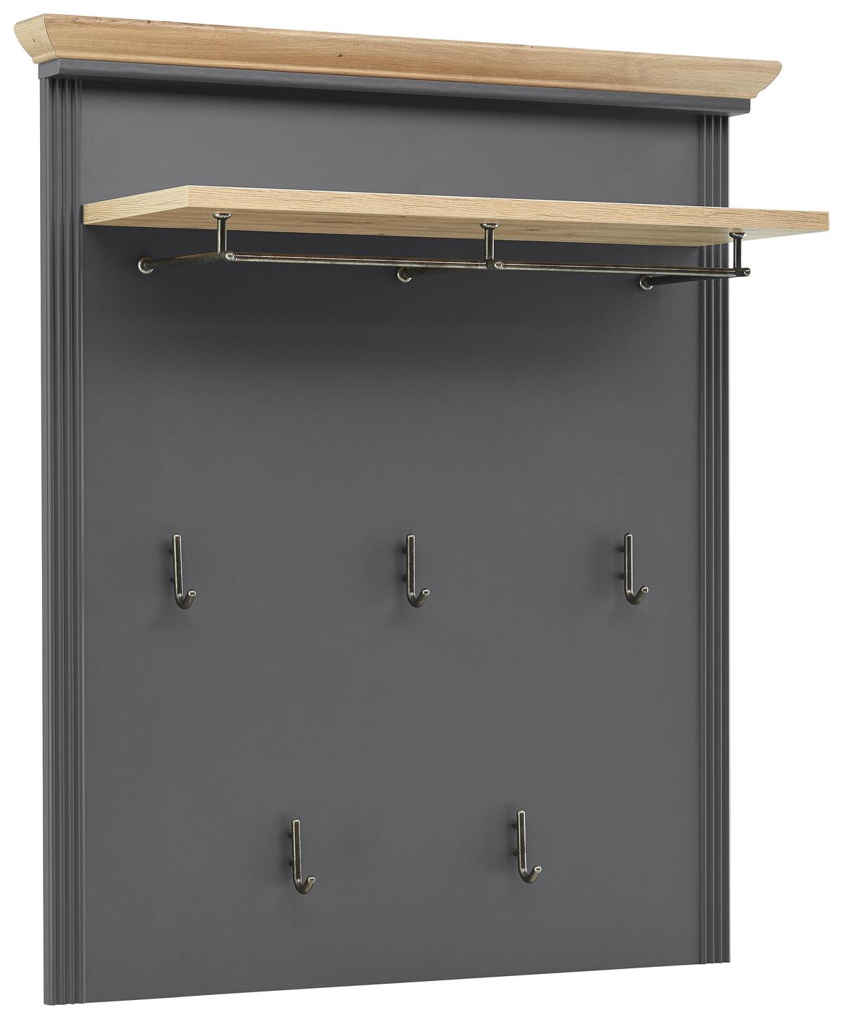 Előszobapanel Szürke Jasmin - grafitszürke, Romantik / Landhaus, faalapú anyag (93/107/30cm) - Zandiara