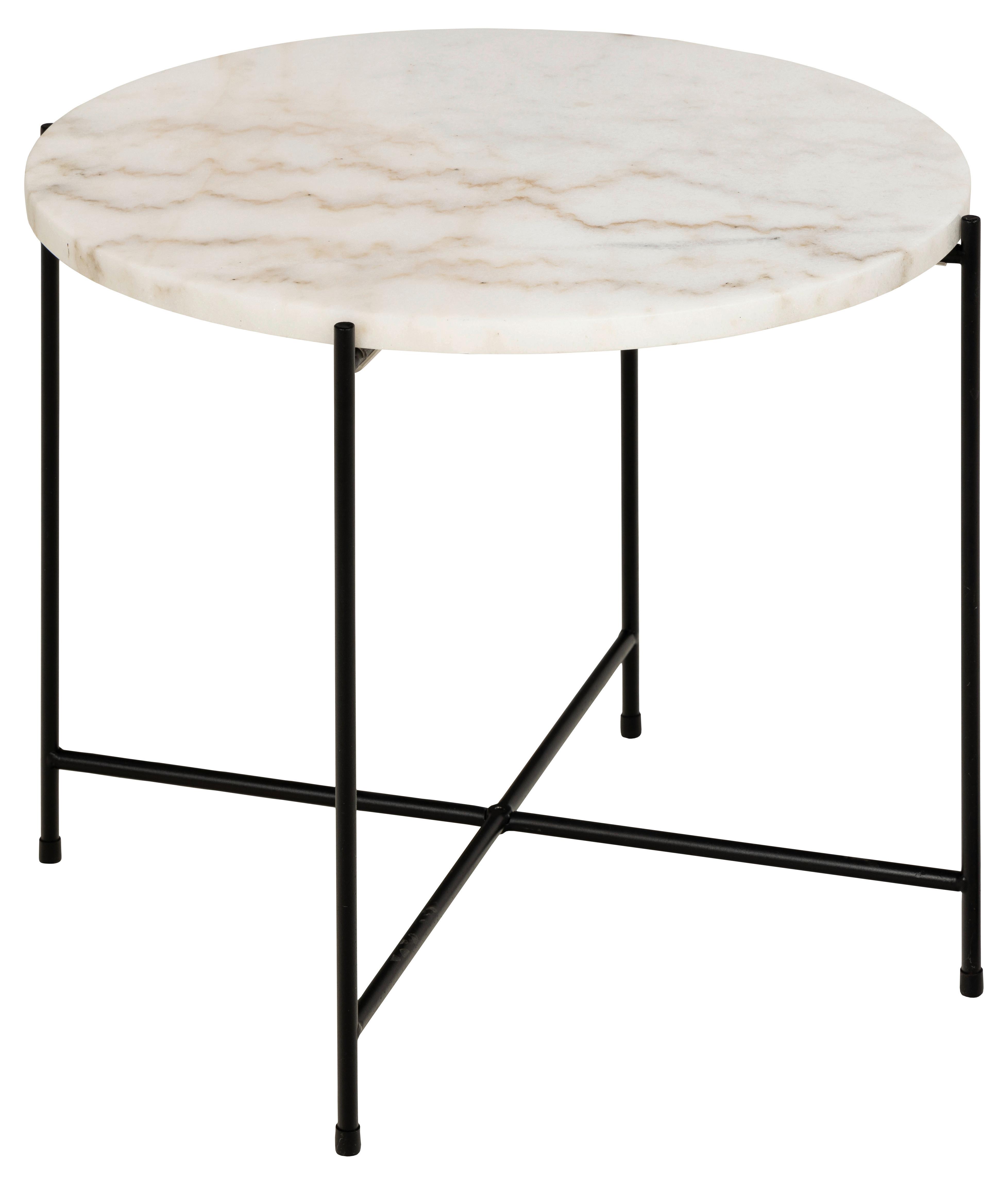 Stolić Avila - bijela/crna, Trend, kamen/metal (52/52/40cm) - Modern Living