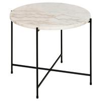 Stolić Avila - bijela/crna, Trend, kamen/metal (52/52/40cm) - Modern Living