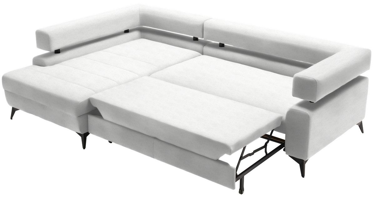 Kutna Garnitura Rosalie - bijela/crna, Konvencionalno, tekstil/metal (184/265cm) - Modern Living