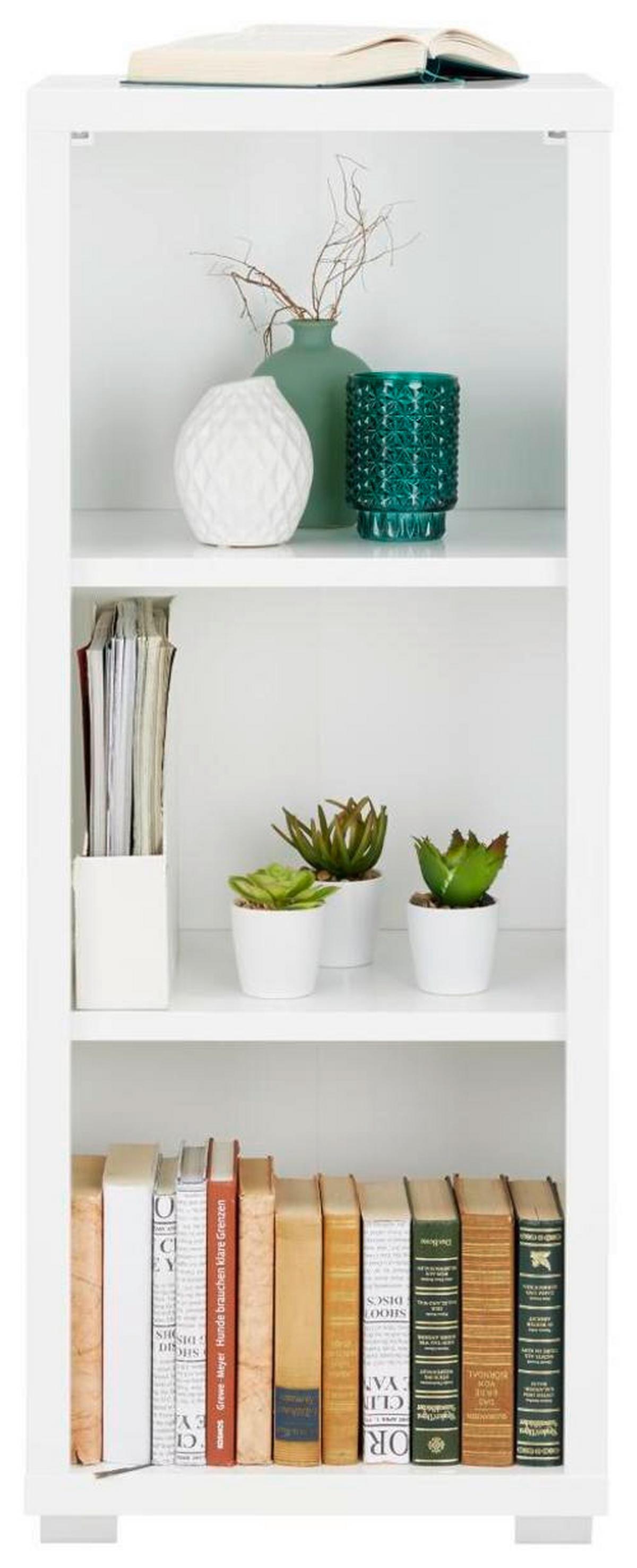 Regal in Weiss Hochglanz - Silberfarben, Modern (43/112/36cm) - Mömax