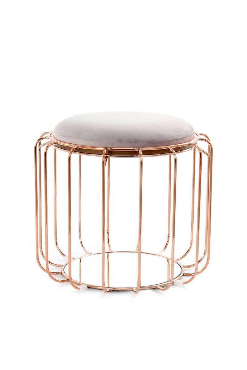 BEISTELLTISCH NBLSY - Grau/Kupferfarben, Basics, Glas/Holzwerkstoff (50/50/45cm) - Kayoom