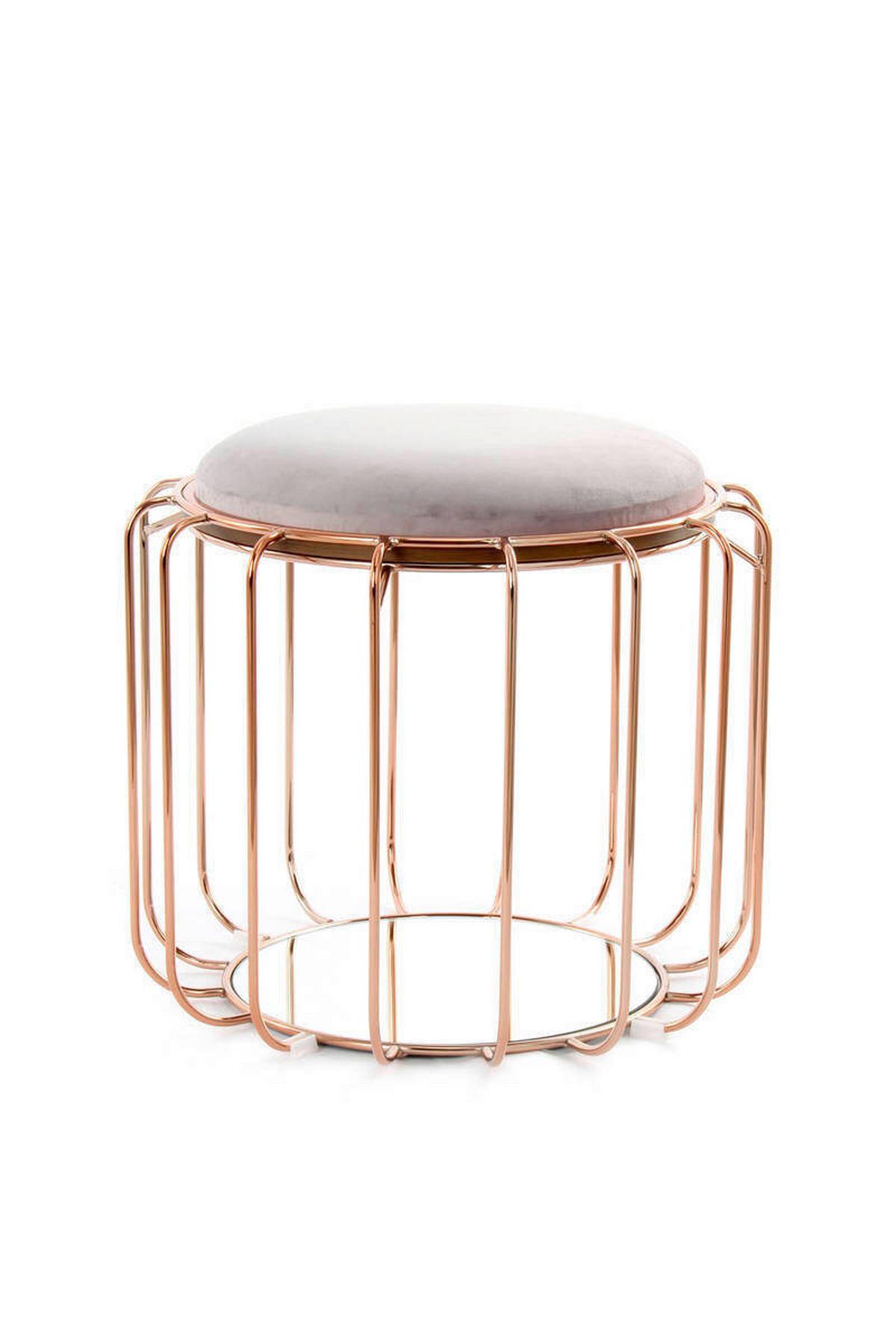 BEISTELLTISCH NBLSY - Grau/Kupferfarben, Basics, Glas/Holzwerkstoff (50/50/45cm) - Kayoom